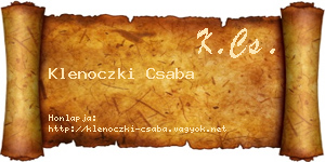 Klenoczki Csaba névjegykártya