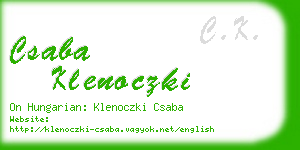 csaba klenoczki business card